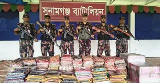 সুনামগঞ্জে যৌথ অভিযানে অর্ধকোটি টাকার ভারতীয় পণ্য জব্দ